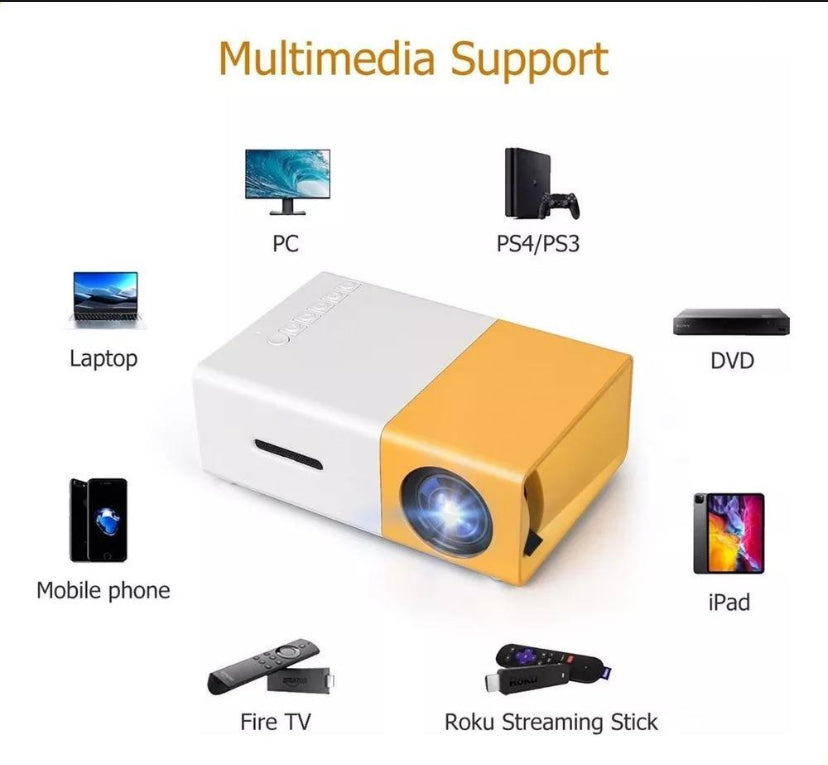Mini Proyector De Video Lcd Led portátil de 1080p YG300 Color Amarillo